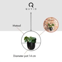 QUVIO Bloempot Hangend / Bloempotten Voor Binnen / Bloempotten / Bloempot Binnen / Bloempot Met Ophanghaak - Metaal -Tuinverzorgings Winkel 1200x1200 2441