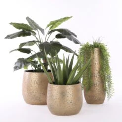 Mica Decorations Clemente Bloempot - H25,5 X Ø32 Cm - Terracotta - Goud -Tuinverzorgings Winkel 1200x1200 2446