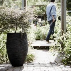 Capi Europe - Vaas Elegant Deluxe Rib NL - 40x60 - Zwart - Voor Binnen En Buiten - KBLR1131 -Tuinverzorgings Winkel 1200x1200 2476