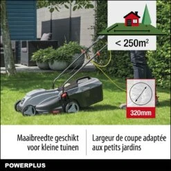 Powerplus POWEG63703 Elektrische Grasmaaier - Grasmachine Voor Kleine Tuin - 1000 W - 32cm Maaibreedte - 30L Opvangbak - Verstelbare Maaihoogte -Tuinverzorgings Winkel 1200x1200 445