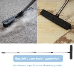 2 In 1 Rubberen Bezem – Bezem Binnen & Buiten – Vloerwisser Met Steel - Met Huisdierhaar Verwijderaar - Vloertrekker – Veger - Extra Lang 160cm -Tuinverzorgings Winkel 1200x1200 498