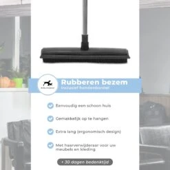 2 In 1 Rubberen Bezem – Bezem Binnen & Buiten – Vloerwisser Met Steel - Met Huisdierhaar Verwijderaar - Vloertrekker – Veger - Extra Lang 160cm -Tuinverzorgings Winkel 1200x1200 501