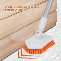 Merkloos Vloerschrobber - Bad Tegel Borstel Scrubber - Met 107cm Verstelbaar Lange - Voor Reiniging Badkamer Keuken Keramische Tegel - Oranje -Moederdag Cadeautje -Tuinverzorgings Winkel 1200x1200 517