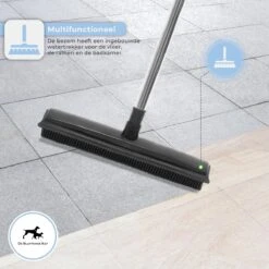 De Blaffende Kat 2 In 1 Rubberen Bezem – Bezem Binnen & Buiten – Vloerwisser Met Steel - Vloertrekker – Veger - Extra Lang 160cm -Tuinverzorgings Winkel 1200x1200 530