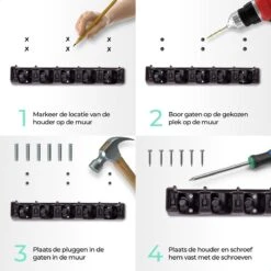 CLEANLY® Bezemhouder - Ophangsysteem Voor Tuingereedschap - Bezem Ophangsysteem - Gereedschapshouder Met Ophanghaken - ABS 3 CLEANLY® Bezemhouder - Ophangsysteem Voor Tuingereedschap - Bezem Ophangsysteem - Gereedschapshouder Met Ophanghaken - ABS -Tuinverzorgings Winkel 1200x1200 534