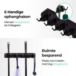 CLEANLY® Bezemhouder - Ophangsysteem Voor Tuingereedschap - Bezem Ophangsysteem - Gereedschapshouder Met Ophanghaken - ABS 5 CLEANLY® Bezemhouder - Ophangsysteem Voor Tuingereedschap - Bezem Ophangsysteem - Gereedschapshouder Met Ophanghaken - ABS -Tuinverzorgings Winkel 1200x1200 536