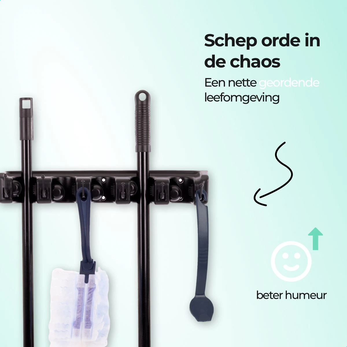 CLEANLY® Bezemhouder - Ophangsysteem voor Tuingereedschap - Bezem Ophangsysteem - Gereedschapshouder met Ophanghaken - ABS CLEANLY® Bezemhouder - Ophangsysteem Voor Tuingereedschap - Bezem Ophangsysteem - Gereedschapshouder Met Ophanghaken - ABS -Tuinverzorgings Winkel 1200x1200 540