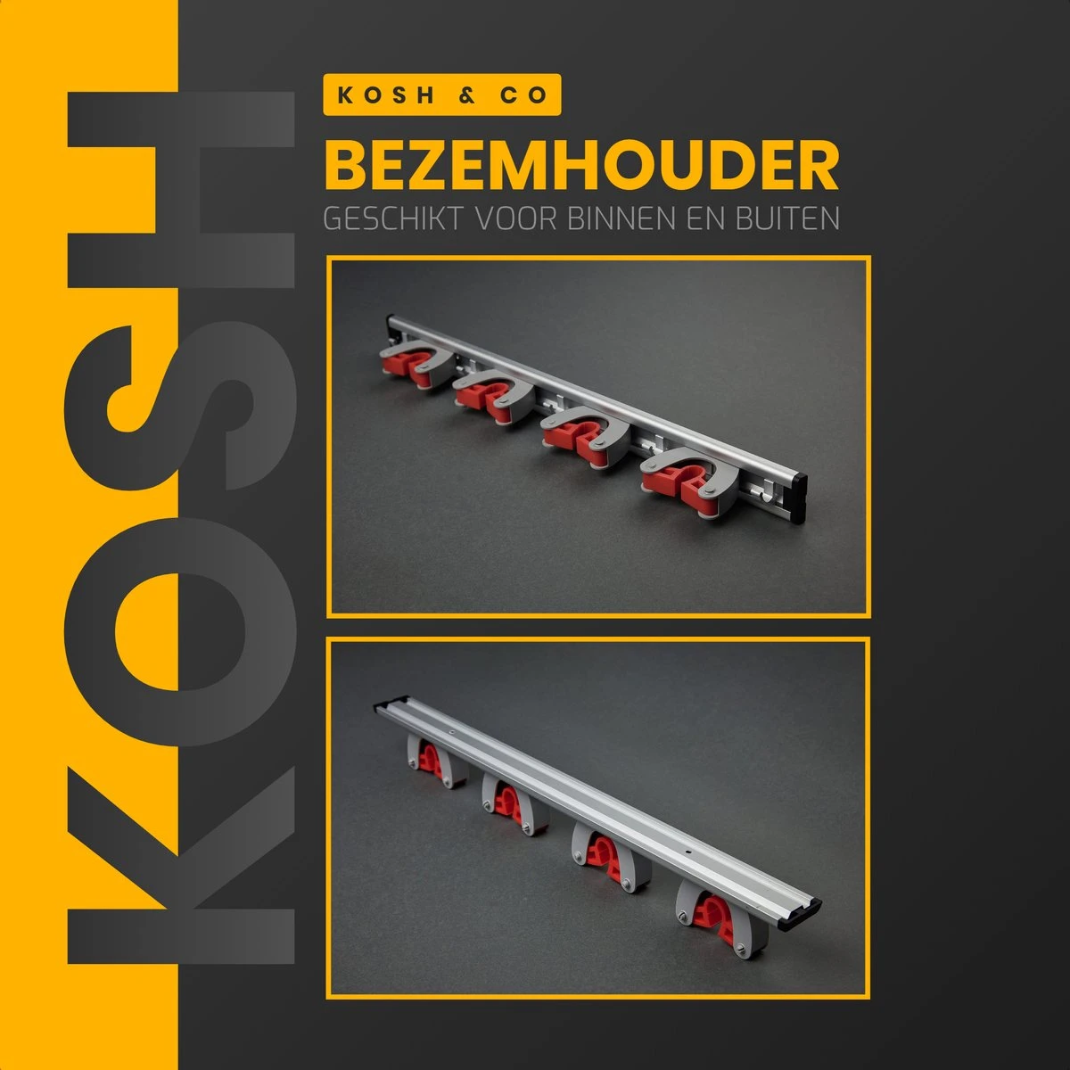 Stevige Bezemhouder - Aluminium - Ophangsysteem bezem - 5 Haken & 4 Houders - Gereedschaphouder - Opbergsysteem Merkloos Stevige Bezemhouder - Aluminium - Ophangsysteem Bezem - 5 Haken & 4 Houders - Gereedschaphouder - Opbergsysteem -Tuinverzorgings Winkel 1200x1200 551