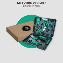 Tuinierset 10 Delig Met Complete Gereedschapskoffer Set Inclusief Tuinschaar, Handschep, Handhark, Plantenspuit, Haakvormige Voegenkrabber, Bloemenschepje, Bloemenschaar, Grasschaar En Heggenschaar -Tuinverzorgings Winkel 1200x1200 744
