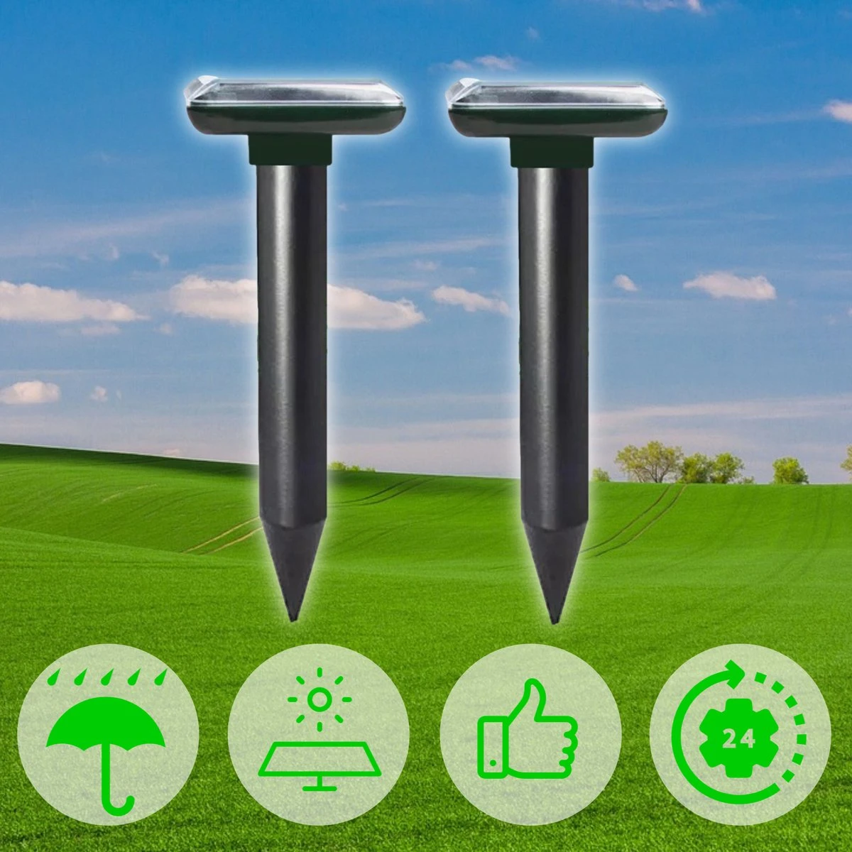 Sedeve Mollenverjager op Zonne Energie –Mollenverjager – Muizenverjager – ultrasone-verjager – Bereik van 150 m2 - set van 2 stuks Sedeve Mollenverjager Op Zonne Energie –Mollenverjager – Muizenverjager – Ultrasone-verjager – Bereik Van 150 M2 - Set Van 2 Stuks -Tuinverzorgings Winkel 1200x1200 782