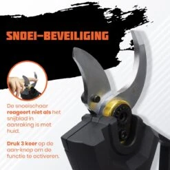 Reichlër® Elektrische Snoeischaar - 40 Mm Snijdiameter - 2x Accu - Anti-cut Functie - Heggenschaar - Takkenschaar - Zwart -Tuinverzorgings Winkel 1200x1200 9