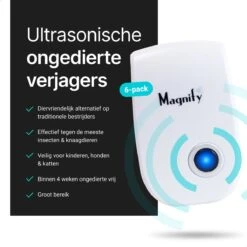 6-Pack Magnify® Ultrasonische Ongedierte Verjager - Muizen Bestrijden - Insecten Bestrijden - Ultrasone Verjager - Pest Repeller - Muizenverjager - 2022 Model -Tuinverzorgings Winkel 1200x1200 913