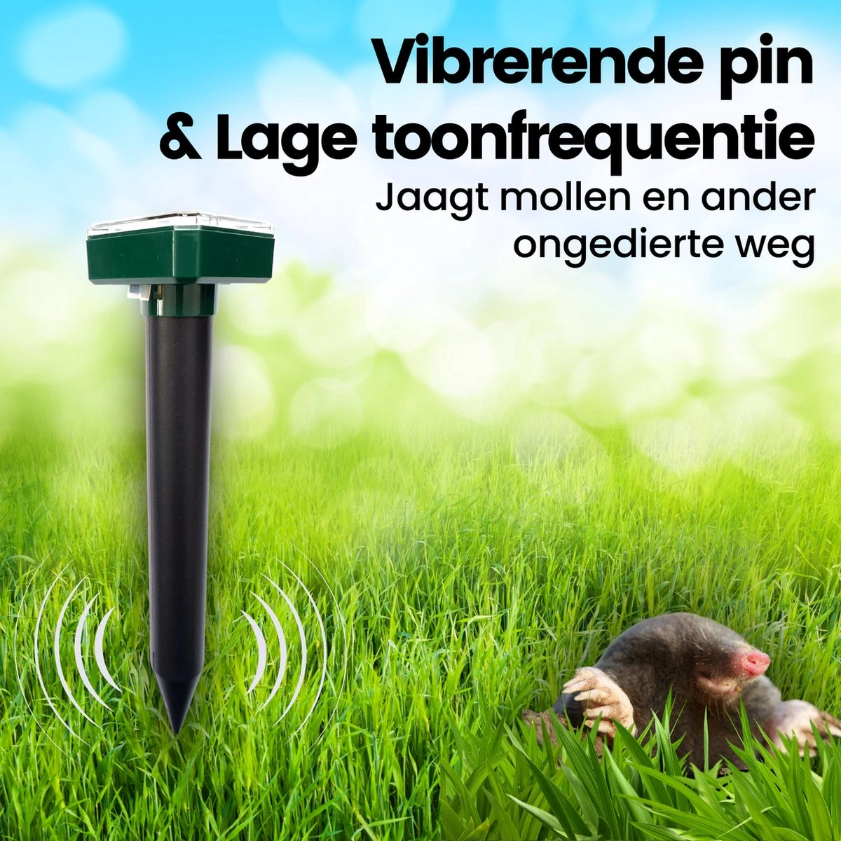 Aniway®- Mollenverjager - 2 of 4 stuks - Mollenbestrijding - Op zonne-energie - Diervriendelijk - Waterdicht - Strakke tuin/gazon/perceel Aniway®- Mollenverjager - 2 Of 4 Stuks - Mollenbestrijding - Op Zonne-energie - Diervriendelijk - Waterdicht - Strakke Tuin/gazon/perceel -Tuinverzorgings Winkel 1200x1200 923