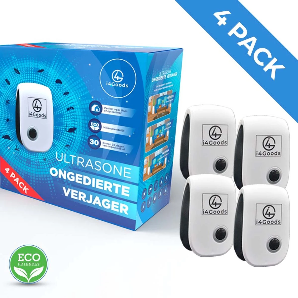 4-Pack i4Goods Ultrasone Ongedierte Verjager - Pest Reject - Muizenverjager - Vliegenverjager - Muggenstekker - Geen Chemicaliën of Gif - Ook Voor Geaarde Stopcontacten 4-Pack I4Goods Ultrasone Ongedierte Verjager - Pest Reject - Muizenverjager - Vliegenverjager - Muggenstekker - Geen Chemicaliën Of Gif - Ook Voor Geaarde Stopcontacten -Tuinverzorgings Winkel 1200x1200 967