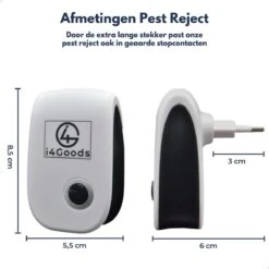 4-Pack I4Goods Ultrasone Ongedierte Verjager - Pest Reject - Muizenverjager - Vliegenverjager - Muggenstekker - Geen Chemicaliën Of Gif - Ook Voor Geaarde Stopcontacten 10 4-Pack I4Goods Ultrasone Ongedierte Verjager - Pest Reject - Muizenverjager - Vliegenverjager - Muggenstekker - Geen Chemicaliën Of Gif - Ook Voor Geaarde Stopcontacten -Tuinverzorgings Winkel 1200x1200 975