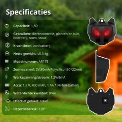 Kattenverjager Buiten – Kattenschrik – Op Zonneenergie – Duivenverjager - Vogels -Tuinverzorgings Winkel 1200x1200 982