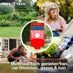 Pest-Tech™ PT-219 | Ultrasone Kattenverjager Op Zonneenergie | Kattenschrik | Marterverjager | Dierenverjager | Kattenafweermiddel | Ongedierte Verjager - Met USB Oplaadkabel -Tuinverzorgings Winkel 1200x1200 985
