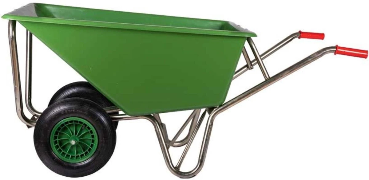 Kruiwagen met Dubbel Luchtwiel Stal Eco Groen 160 liter Kruiwagen Met Dubbel Luchtwiel Stal Eco Groen 160 Liter -Tuinverzorgings Winkel