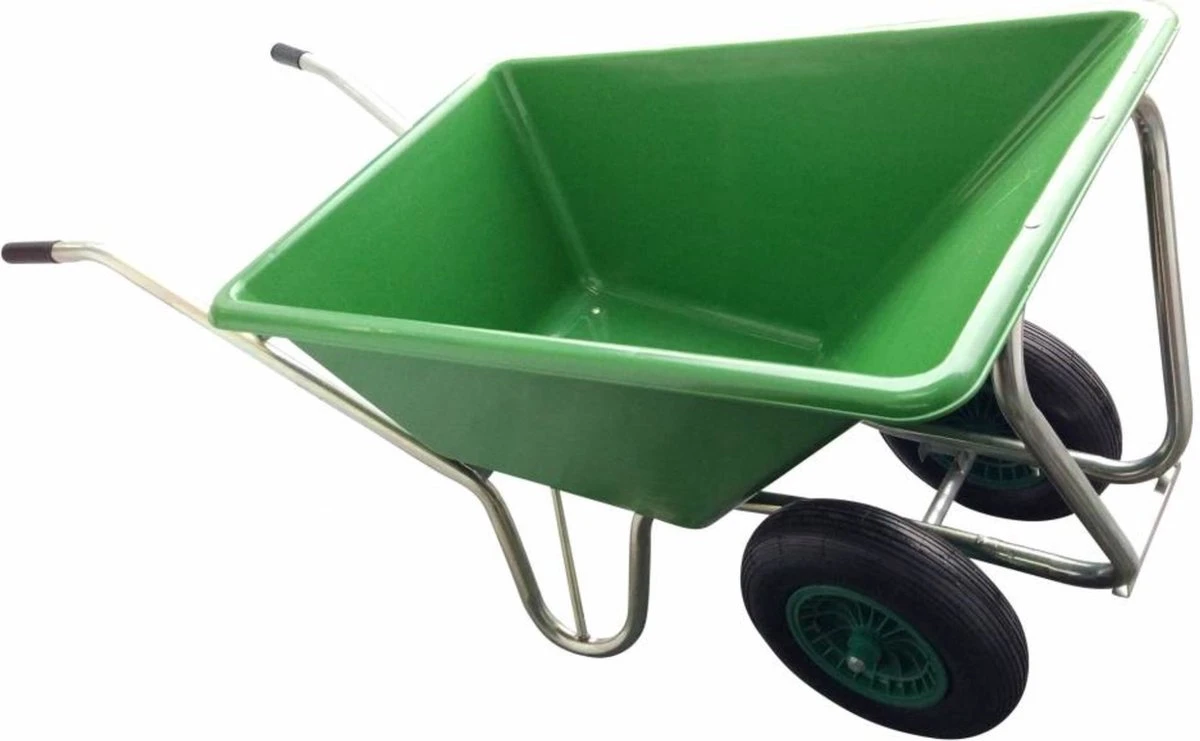 Kruiwagen met Dubbel Luchtwiel Stal Eco Groen 160 liter Kruiwagen Met Dubbel Luchtwiel Stal Eco Groen 160 Liter -Tuinverzorgings Winkel