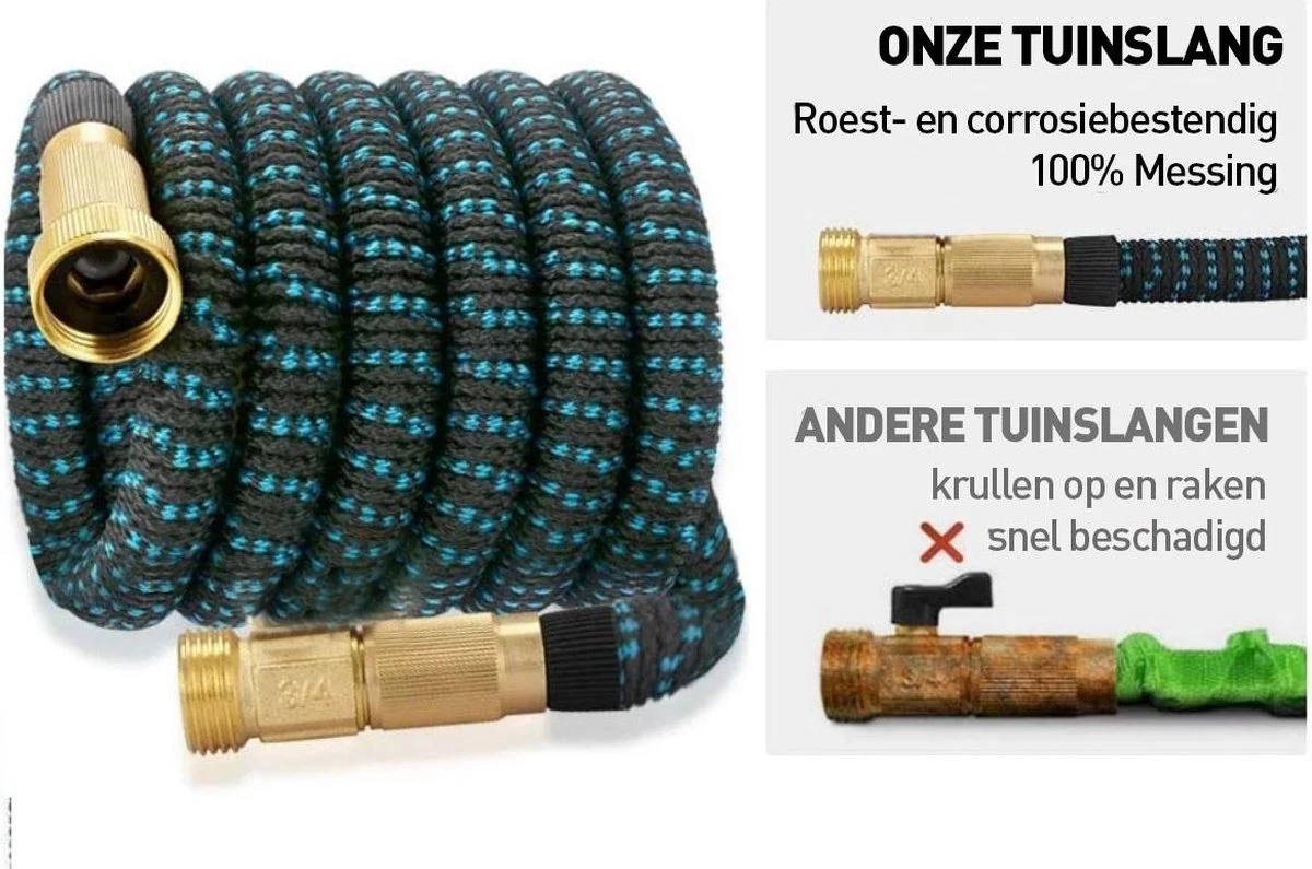 J.E Super Sterk Uitrekbare Tuinslang tot 30 Meter + GRATIS tas, ophanghaak en koppelstuk - 10 standen sproeikop - Blauw/Zwart - Flexibel Elastisch J.E Super Sterk Uitrekbare Tuinslang Tot 30 Meter + GRATIS Tas, Ophanghaak En Koppelstuk - 10 Standen Sproeikop - Blauw/Zwart - Flexibel Elastisch -Tuinverzorgings Winkel 1200x795 7