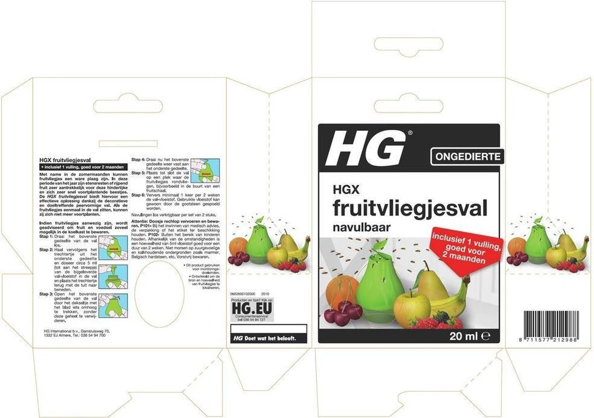 HGX fruitvliegjesval - 1stuk - effectief tegen fruitvliegjes - decoratieve peervorm HGX Fruitvliegjesval - 1stuk - Effectief Tegen Fruitvliegjes - Decoratieve Peervorm -Tuinverzorgings Winkel