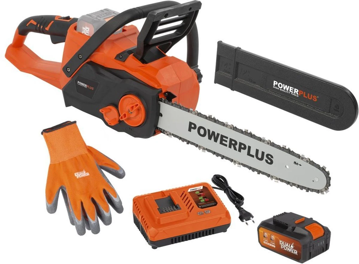 Powerplus Dual Power POWDPGSET33 Accu Kettingzaag - 40V - 30 cm zwaardlengte -2x20V accu -1 x Lader Powerplus Dual Power POWDPGSET33 Accu Kettingzaag - 40V - 30 Cm Zwaardlengte -2x20V Accu -1 X Lader -Tuinverzorgings Winkel