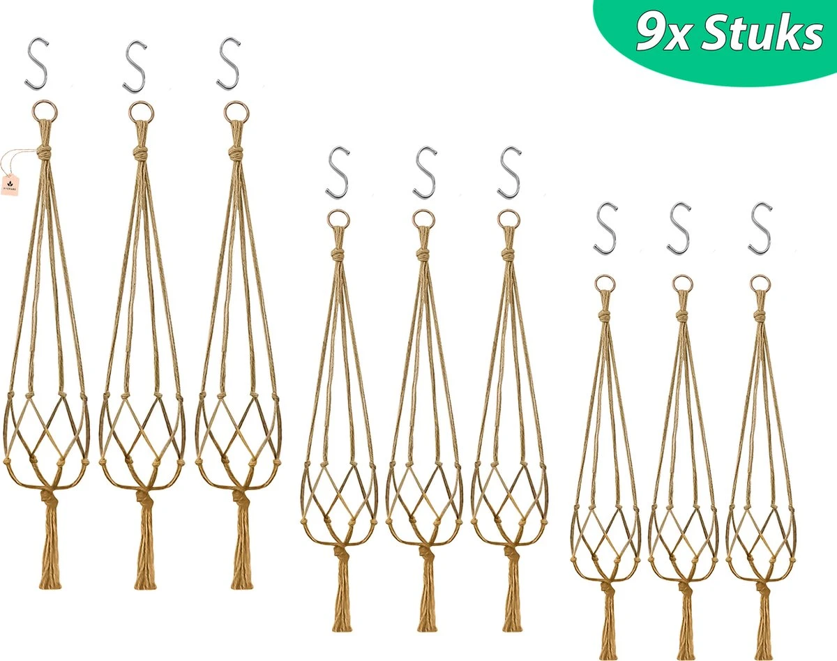 9 Stuks Jute Macrame Plantenhangers - Boho Handgeweven Katoen Hangpot voor Binnen/Buiten - Hangende Bloempot met Kralen - Macramé Touw/Koord Hangplant Houder - Bohemian Wandhanger Decoratie - Plant Hanger - Verticale Tuin Bloempothouder Planthanger 9 Stuks Jute Macrame Plantenhangers - Boho Handgeweven Katoen Hangpot Voor Binnen/Buiten - Hangende Bloempot Met Kralen - Macramé Touw/Koord Hangplant Houder - Bohemian Wandhanger Decoratie - Plant Hanger - Verticale Tuin Bloempothouder Planthanger -Tuinverzorgings Winkel 1200x948 7