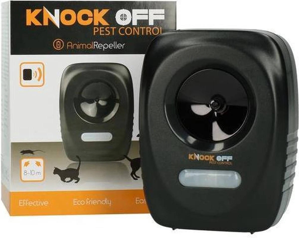 Knock Off Animal Repeller – Ultrasone verjager – Dierenverjager – Kattenverjager – Ongedierteverjager – Op batterijen – 300m2 bereik – Verschillende ultrasoon instellingen Knock Off Animal Repeller – Ultrasone Verjager – Dierenverjager – Kattenverjager – Ongedierteverjager – Op Batterijen – 300m2 Bereik – Verschillende Ultrasoon Instellingen -Tuinverzorgings Winkel