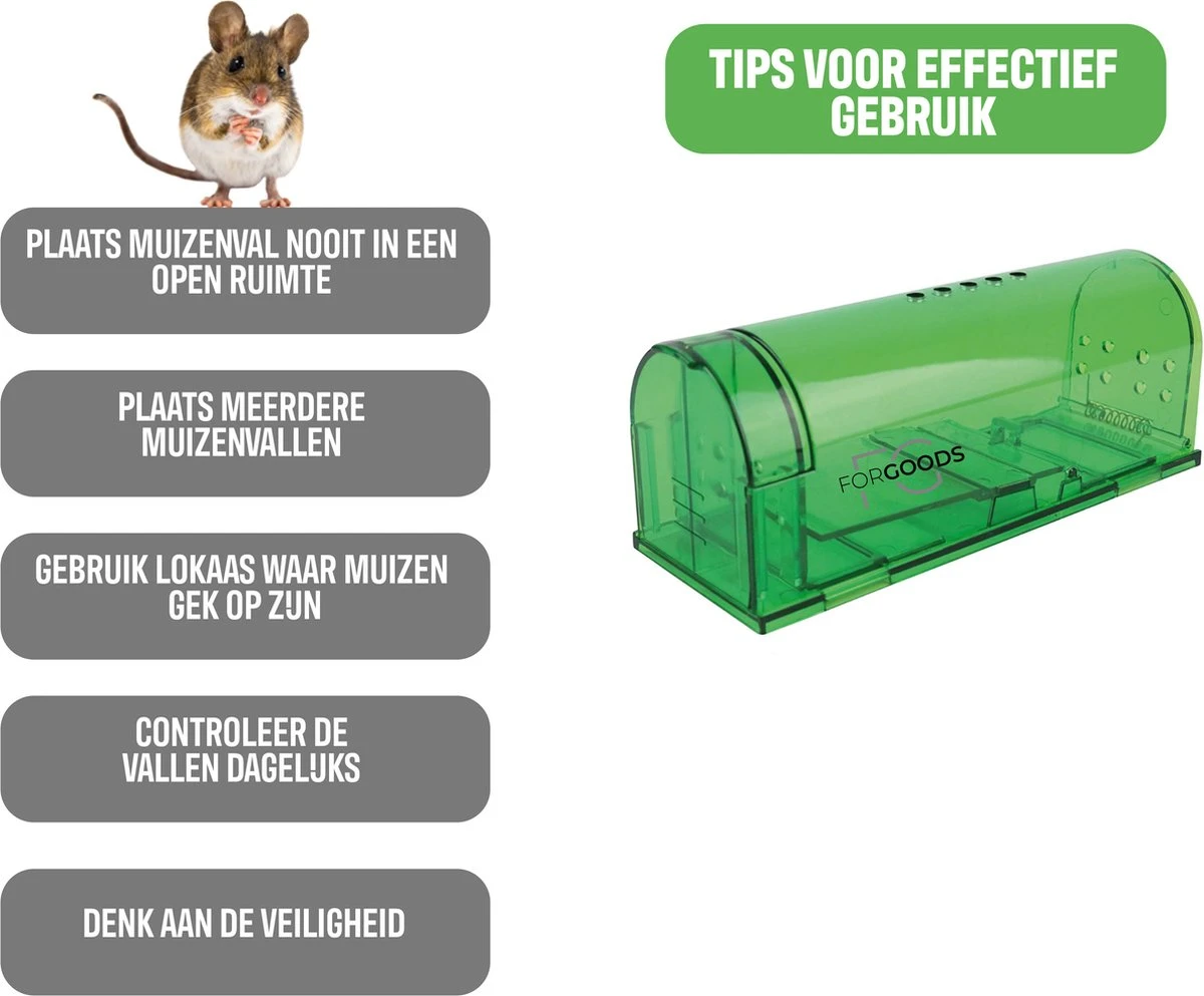 Forgoods Muizenval - Diervriendelijke Muizenvallen Voor Binnen en Buiten - 2 stuks - Met Schoonmaakborstel - Model 2023 Forgoods Muizenval - Diervriendelijke Muizenvallen Voor Binnen En Buiten - 2 Stuks - Met Schoonmaakborstel - Model 2023 -Tuinverzorgings Winkel 1200x993 2