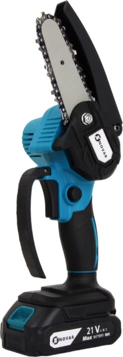NovarGarden® Mini Kettingzaag NG1 - Met 2x Accu - Takkenzaag - Snoeizaag - Electrisch - Handzaag - Boomzaag - 21V -Tuinverzorgings Winkel 414x1200