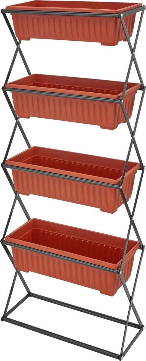 tectake - Verticaal plantenrek met 4 bakken - 403445 Tectake - Verticaal Plantenrek Met 4 Bakken - 403445 -Tuinverzorgings Winkel 486x1200 1