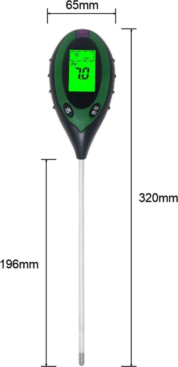 Vochtmeter planten - 4 in 1 - Vochtmeter - Watermeter - PH-meter - Vochtigheidsmeter Planten - Grondmeter - Watermeter voor kamerplanten- Groen - Incl. Batterij Vochtmeter Planten - 4 In 1 - Vochtmeter - Watermeter - PH-meter - Vochtigheidsmeter Planten - Grondmeter - Watermeter Voor Kamerplanten- Groen - Incl. Batterij -Tuinverzorgings Winkel