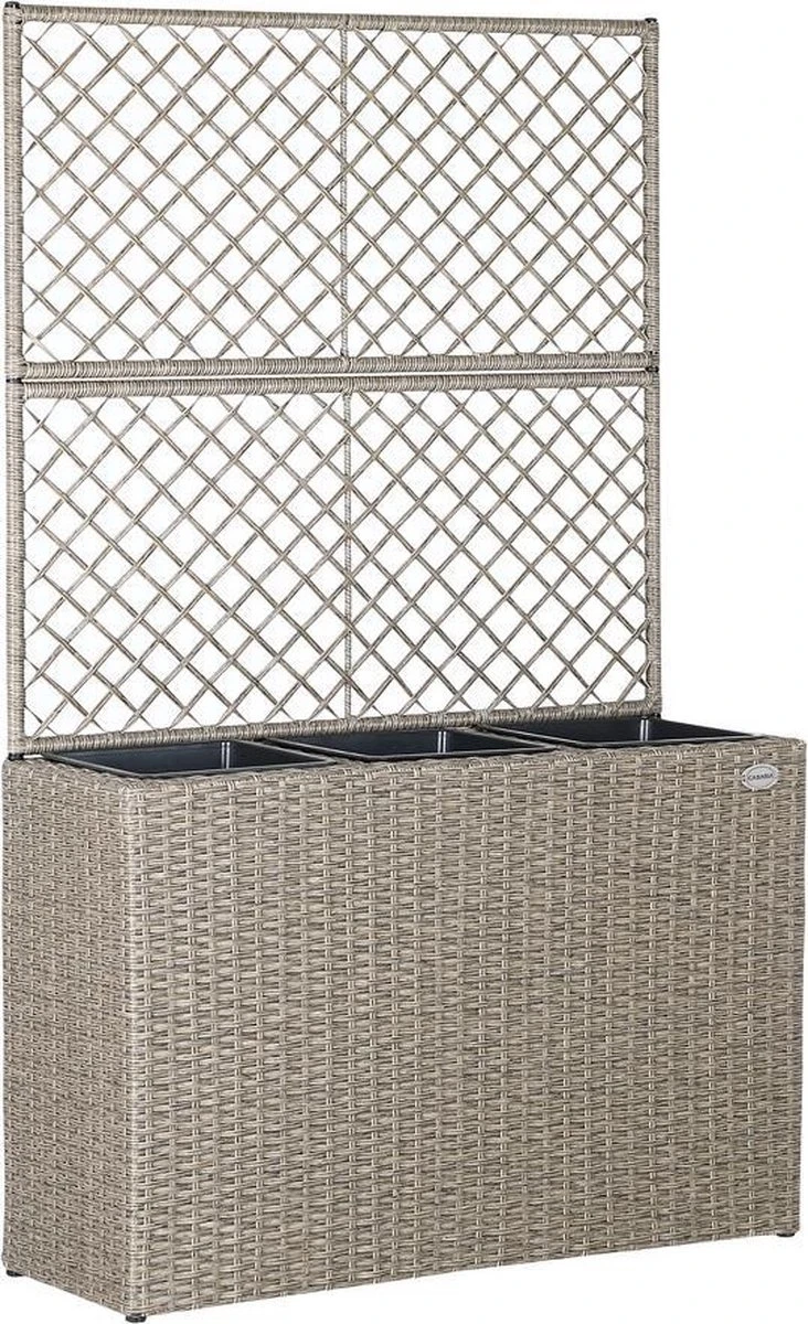 Casaria Polyrattan Bloembak – 3 Bakken Klimophek - Crème Casaria Polyrattan Bloembak – 3 Bakken Klimophek - Crème -Tuinverzorgings Winkel 732x1200 7