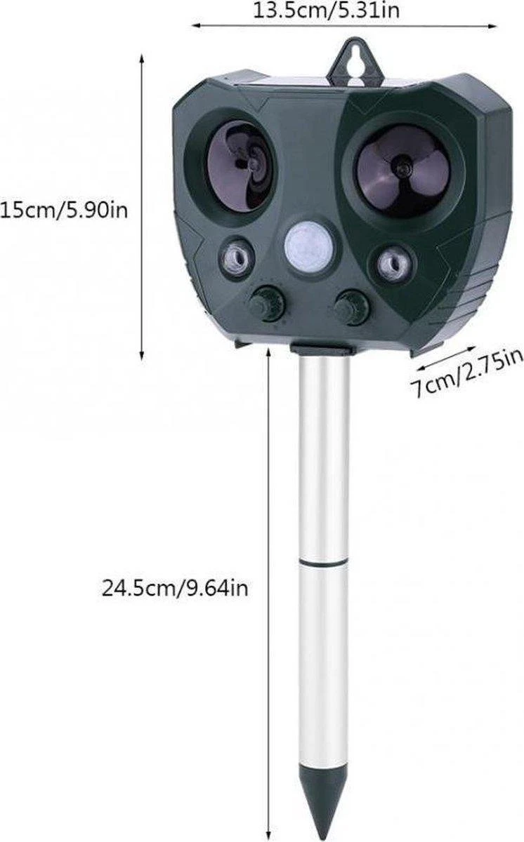Dentools Ultrasone Kattenverjager - Kattenschrik - Zonneenergie - Marterverjager - Op batterijen - Met adapter - Katten afweermiddel - Tuin - Ongedierte verjager Dentools Ultrasone Kattenverjager - Kattenschrik - Zonneenergie - Marterverjager - Op Batterijen - Met Adapter - Katten Afweermiddel - Tuin - Ongedierte Verjager -Tuinverzorgings Winkel 746x1200 3