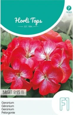 Hortitops Geranium Bloemzaad - Bright Eyes - Rood/Wit