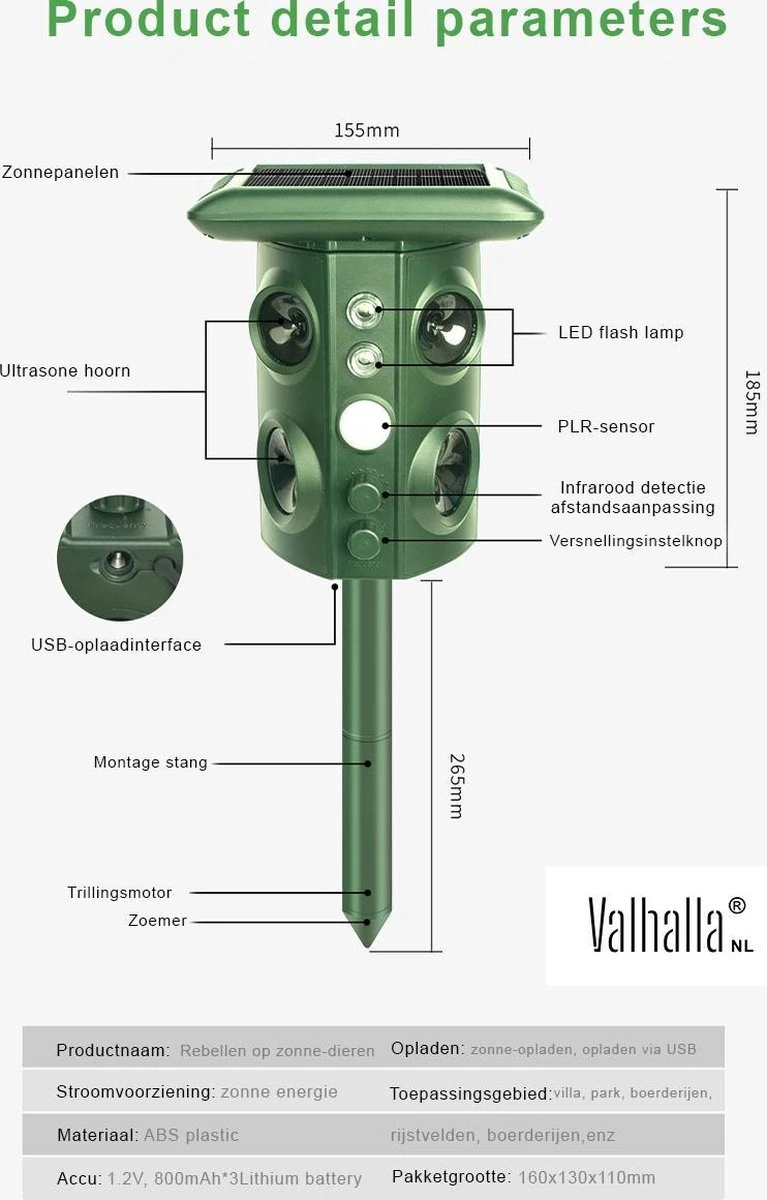 Valhalla NL - Kattenverjager - Ongedierte verjager - Outdoor - Kunststof - Groen - 16x13x11 cm Valhalla NL - Kattenverjager - Ongedierte Verjager - Outdoor - Kunststof - Groen - 16x13x11 Cm -Tuinverzorgings Winkel 767x1200 1