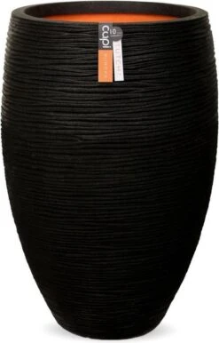 Capi Europe - Vaas Elegant Deluxe Rib NL - 40x60 - Zwart - Voor Binnen En Buiten - KBLR1131 -Tuinverzorgings Winkel 768x1200 2