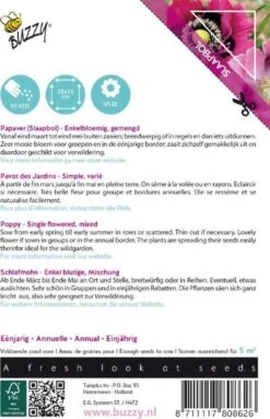 Buzzy® Poppies Of The World - Papaver Slaapbol -Tuinverzorgings Winkel 774x1200 5