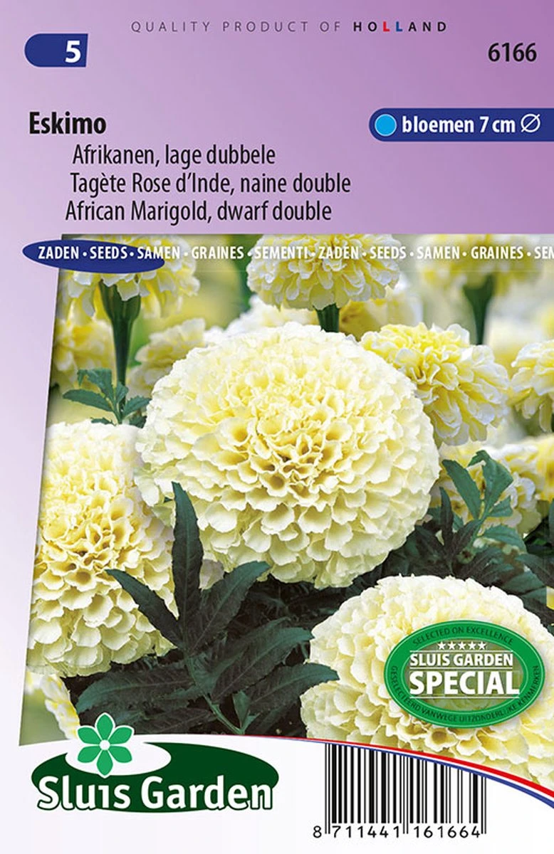 Sluis Garden - bloemzaad - Afrikanen, lage dubbele, Eskimo Sluis Garden - Bloemzaad - Afrikanen, Lage Dubbele, Eskimo -Tuinverzorgings Winkel 778x1200 10