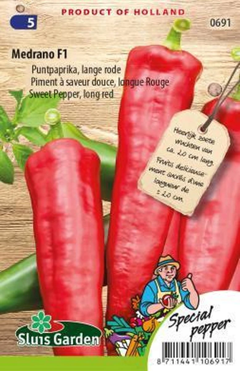 Sluis Garden - Puntpaprika Medrano F1 (Capsicum) Sluis Garden - Puntpaprika Medrano F1 (Capsicum) -Tuinverzorgings Winkel 778x1200 6