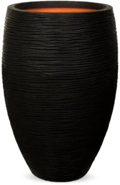 Capi Europe - Vaas Elegant Deluxe Rib NL - 40x60 - Zwart - Voor Binnen En Buiten - KBLR1131 -Tuinverzorgings Winkel 779x1200 1