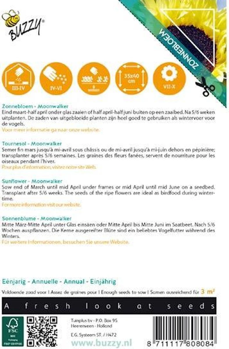 Buzzy® Sunny Flowers, Zonnebloem Moonwalker Buzzy® Sunny Flowers, Zonnebloem Moonwalker -Tuinverzorgings Winkel 787x1200 3