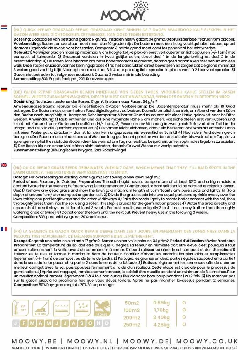 Snel Herstel Graszaad voor 250m² Gras | Perfect bij Kale Plekken en een Beschadigd Gazon Snel Herstel Graszaad Voor 250m² Gras | Perfect Bij Kale Plekken En Een Beschadigd Gazon -Tuinverzorgings Winkel 815x1200 3