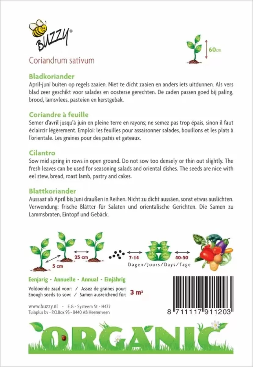 Buzzy® Organic Koriander (BIO) Buzzy® Organic Koriander (BIO) -Tuinverzorgings Winkel 829x1200 32