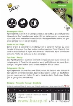 Buzzy Zaden - Kattengras Gerst - 10 Gram 5 Buzzy Zaden - Kattengras Gerst - 10 Gram -Tuinverzorgings Winkel 833x1200 1