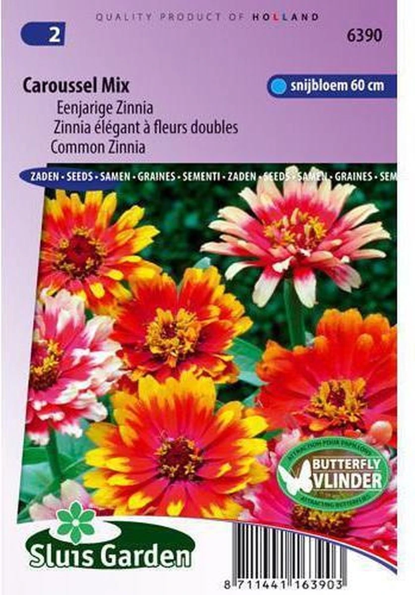 Sluis Garden - Zinnia Caroussel Mix Sluis Garden - Zinnia Caroussel Mix -Tuinverzorgings Winkel 837x1200 24