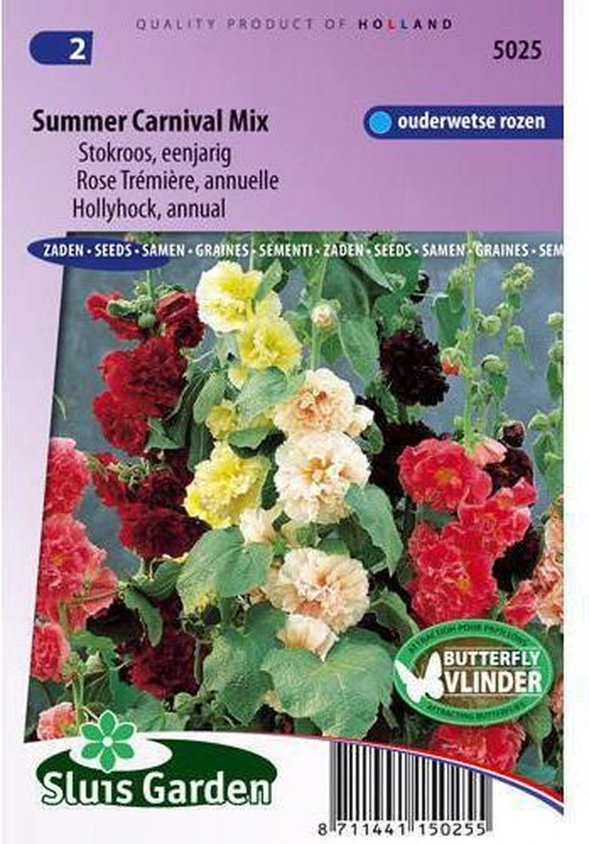 Sluis Garden - Stokroos Summer Carnival Mix (Alcea rosea) Sluis Garden - Stokroos Summer Carnival Mix (Alcea Rosea) -Tuinverzorgings Winkel 837x1200 29