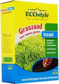 ECOStyle Graszaad-Inzaai Voor Nieuwe Gazons - Dicht Gazon Zonder Mos - Sterke Grasmat - Snelkiemend Graszaad - Speel & Siergazons - 50 M² - 1 KG -Tuinverzorgings Winkel 843x1200 1