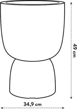 Elho Pure Coupe 35 - Bloempot Voor Binnen & Buiten - Ø 34.9 X H 49.0 Cm - Zwart/Zwart -Tuinverzorgings Winkel 843x1200 4