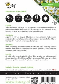 Buzzy Zaden - Kamille - Matricaria Chamomilla -Tuinverzorgings Winkel 846x1200 5